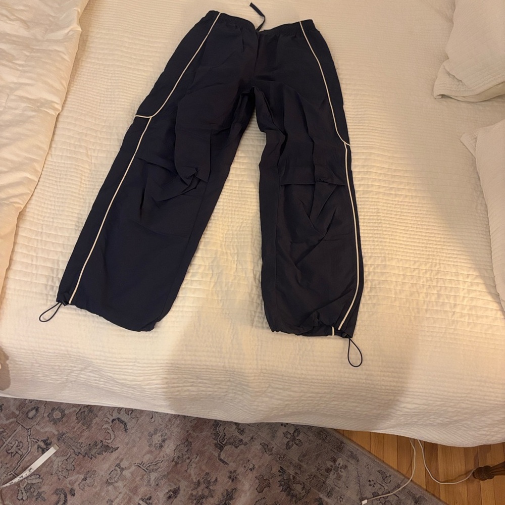 BDG Navy Track Pants with White Accents